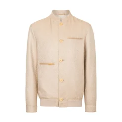 Clearance Band Collar Silk Blouson Mens Outerwear