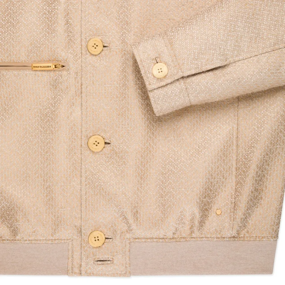 Clearance Band Collar Silk Blouson Mens Outerwear
