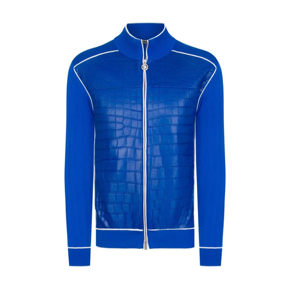 Fashion Blouson With Crocodile Inserts Mens Last Sizes