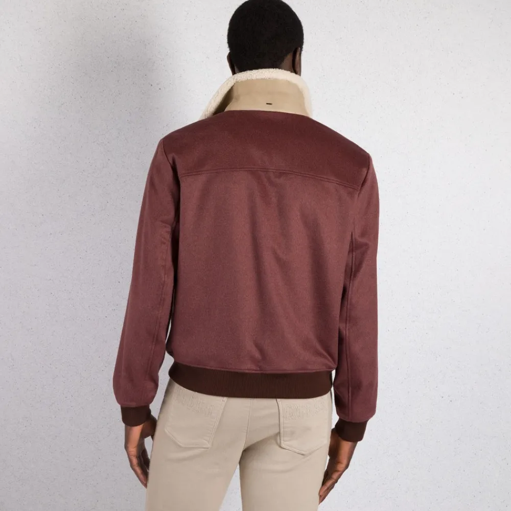 Hot Blouson With Lacon Shearling Collar Mens Outerwear