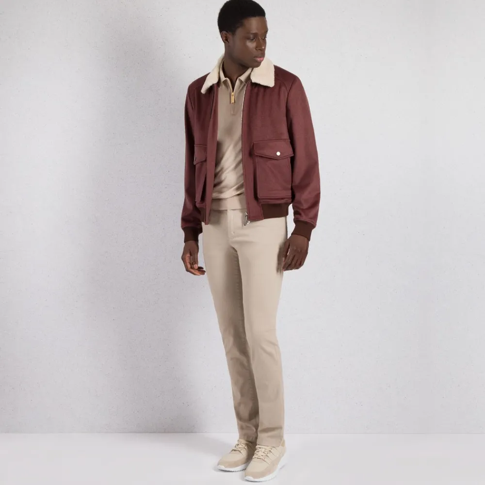 Hot Blouson With Lacon Shearling Collar Mens Outerwear