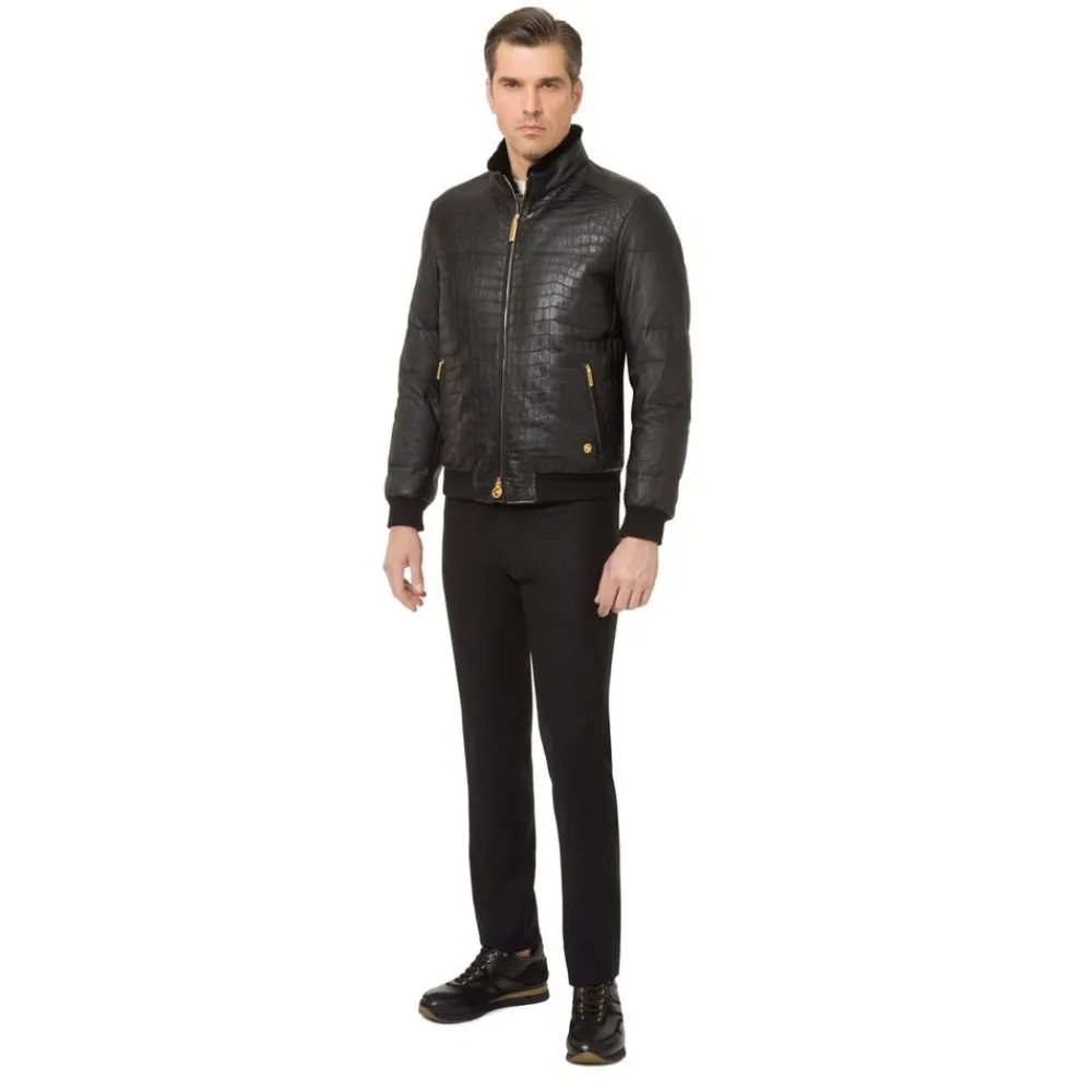 Outlet Blouson With Mink Fur Collar Mens Outerwear