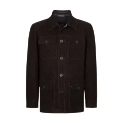 New Bufalino Nubuck Leather Field Jacket Mens Outerwear
