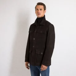 New Bufalino Nubuck Leather Field Jacket Mens Outerwear