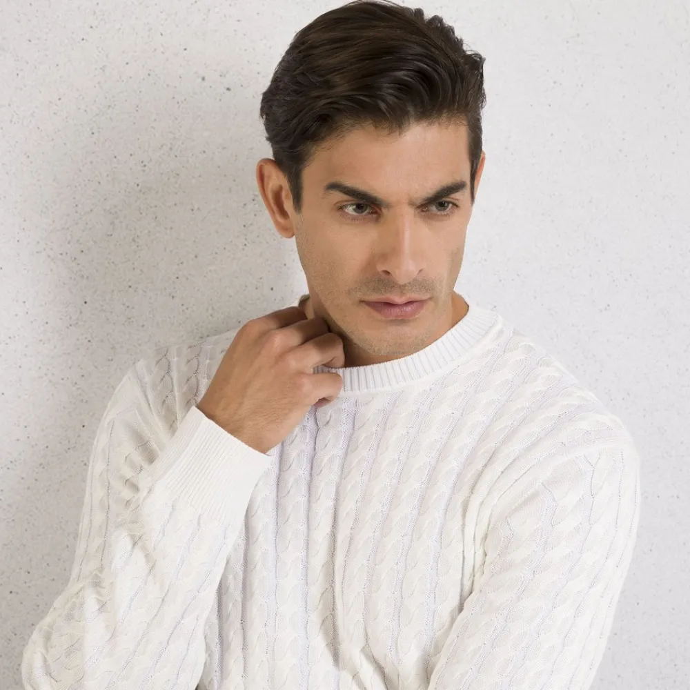 Best Cable Knit Crew Neck Sweater Mens Knitwear