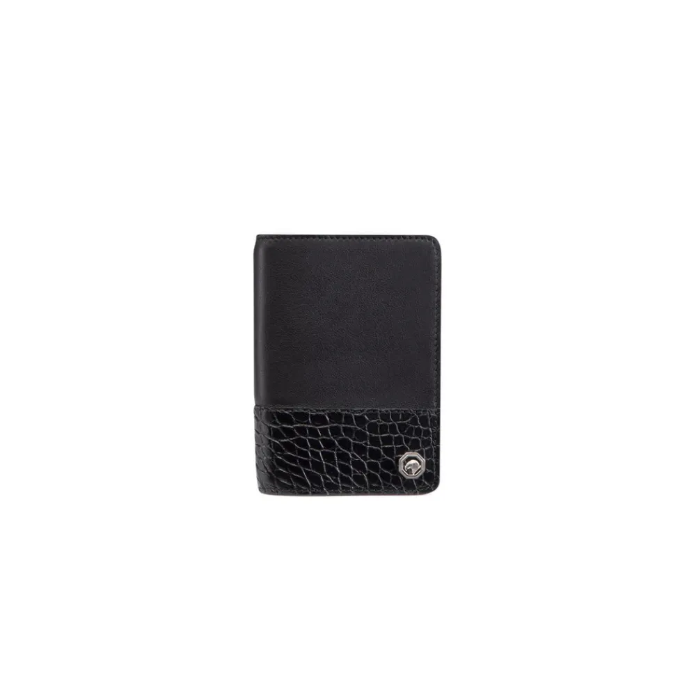 Best Sale Calfskin And Alligator Leather Bifold Wallet Small Leather Goods