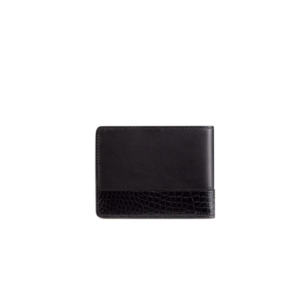 Best Sale Calfskin And Alligator Leather Bifold Wallet Small Leather Goods