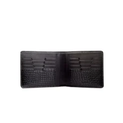 Best Sale Calfskin And Alligator Leather Bifold Wallet Small Leather Goods