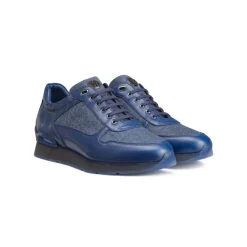 Shop Calfskin And Crocodile Trainers Sneakers