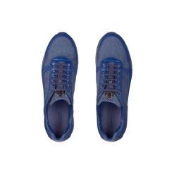 Shop Calfskin And Crocodile Trainers Sneakers