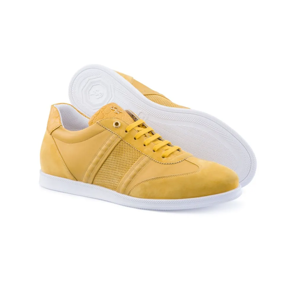 Best Calfskin And Matted Crocodile Leather Sneakers Sneakers