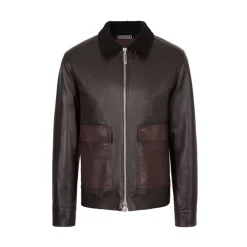 Outlet Calfskin And Shearling Blouson Mens Outerwear