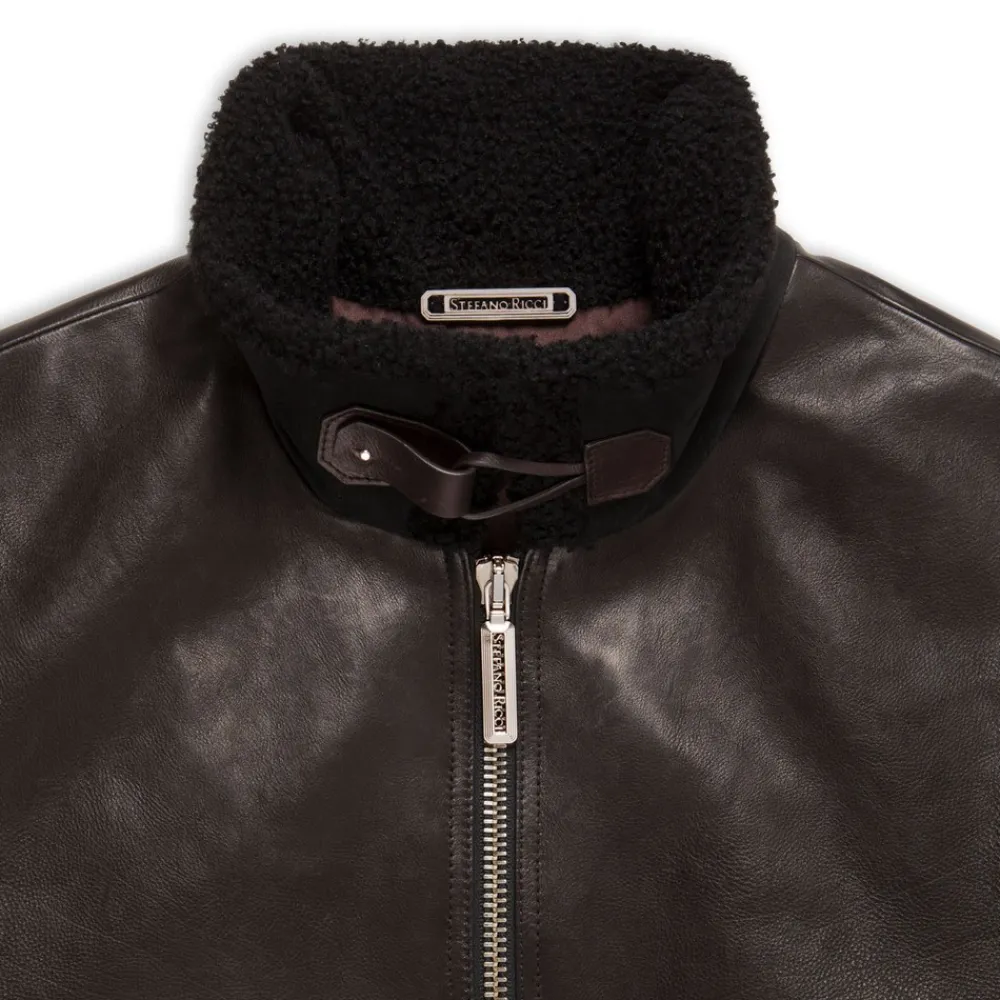 Outlet Calfskin And Shearling Blouson Mens Outerwear