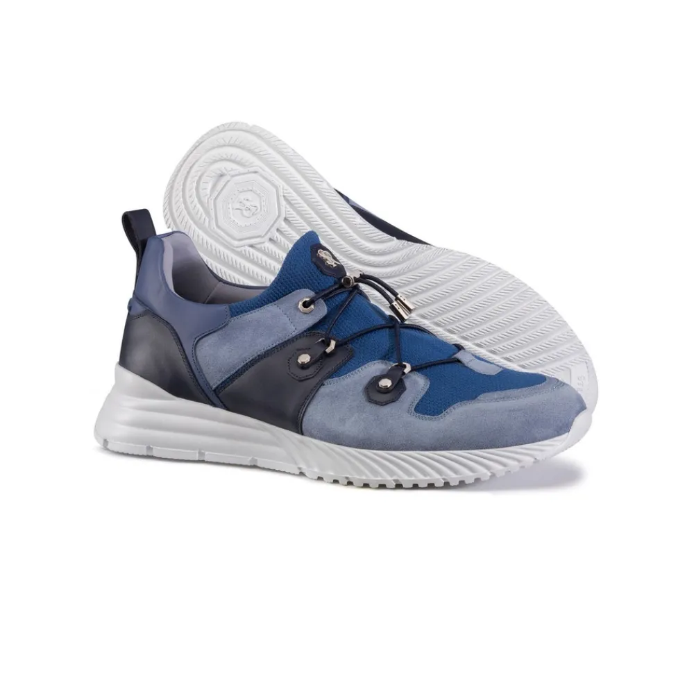 Shop Calfskin Leather And Suede Sneakers Sneakers