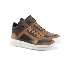 Sale Calfskin Leather And Suede High-Top Sneakers Sneakers