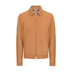 Best Sale Calfskin Leather Blouson Mens Outerwear