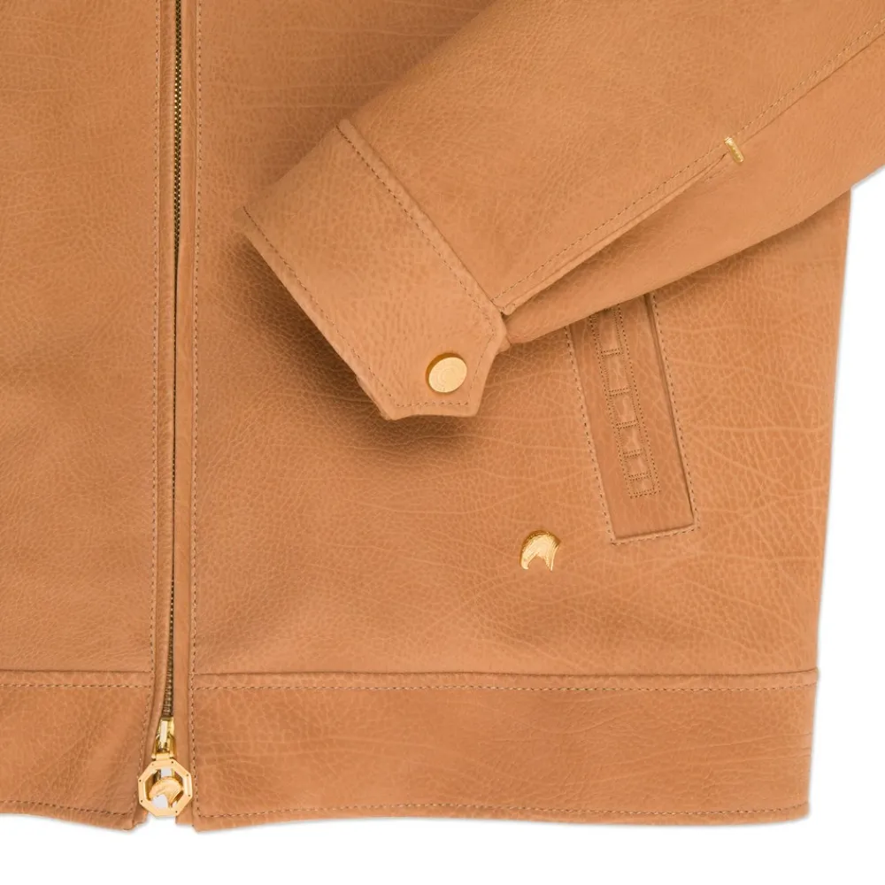Best Sale Calfskin Leather Blouson Mens Outerwear