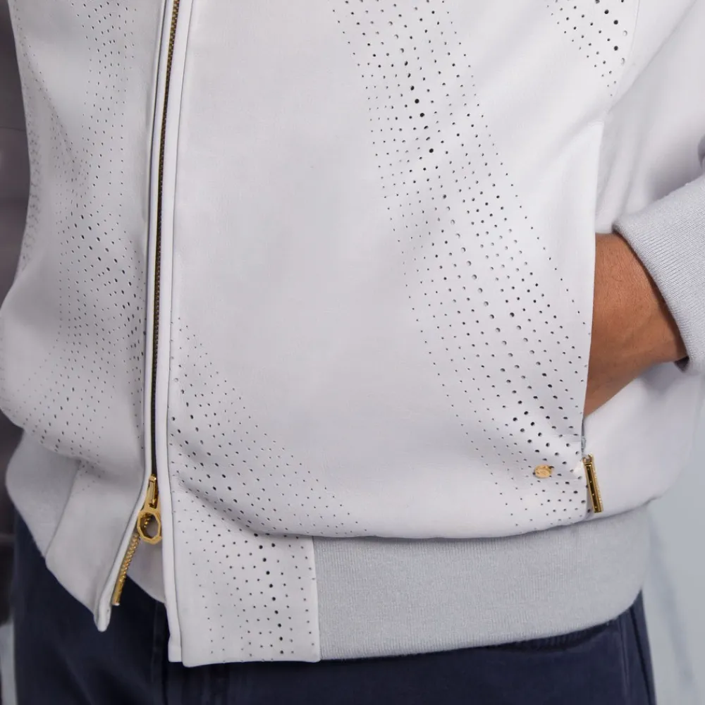Online Calfskin Leather Blouson Mens Outerwear
