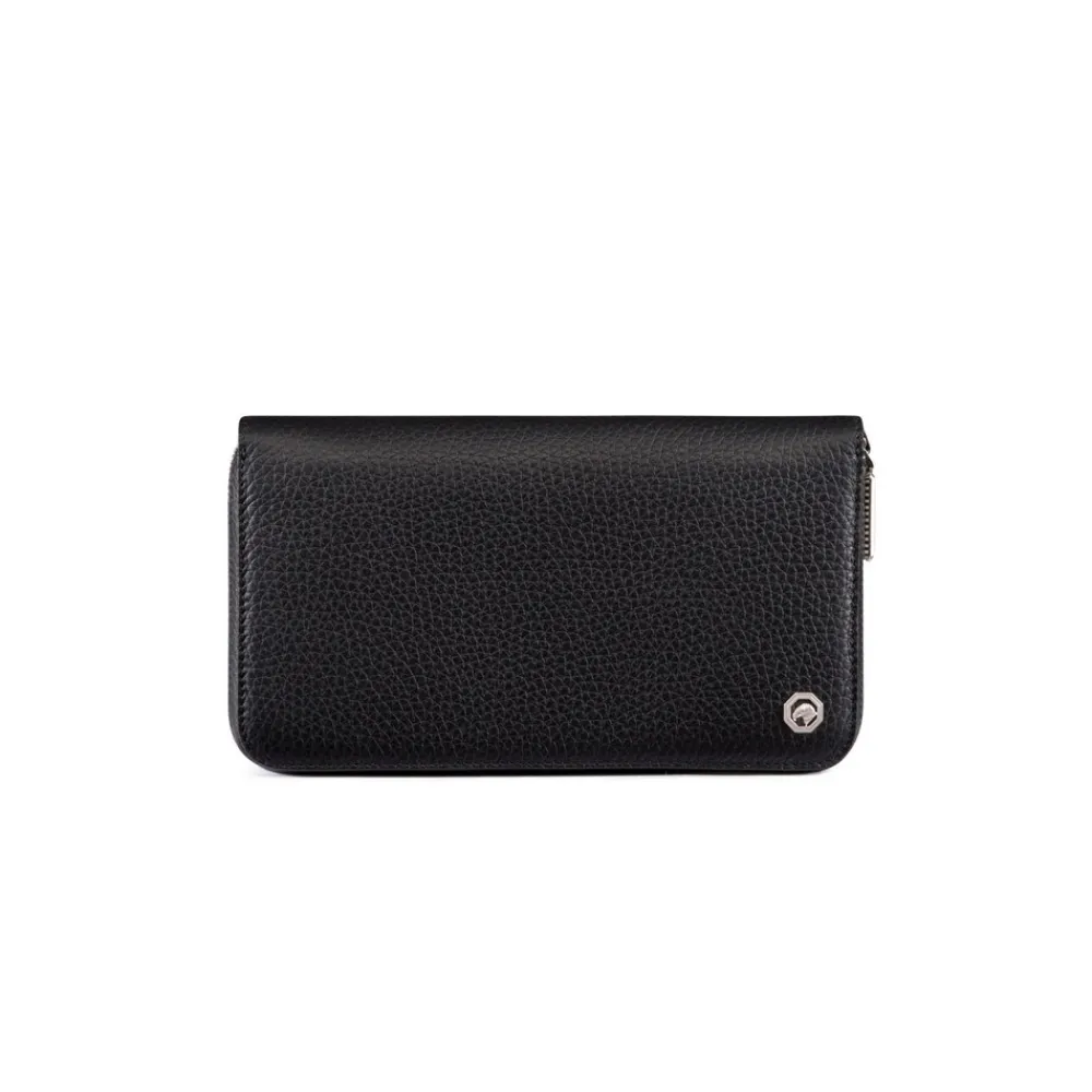 New Calfskin Leather Zip Around Wallet Small Leather Goods