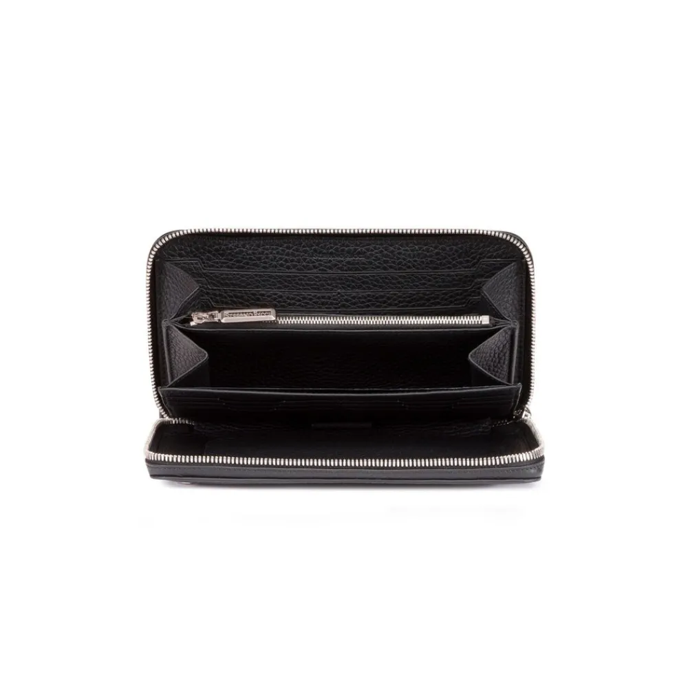 New Calfskin Leather Zip Around Wallet Small Leather Goods