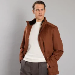 New Cashmere And Beaver Fur Field Jacket Mens Outerwear