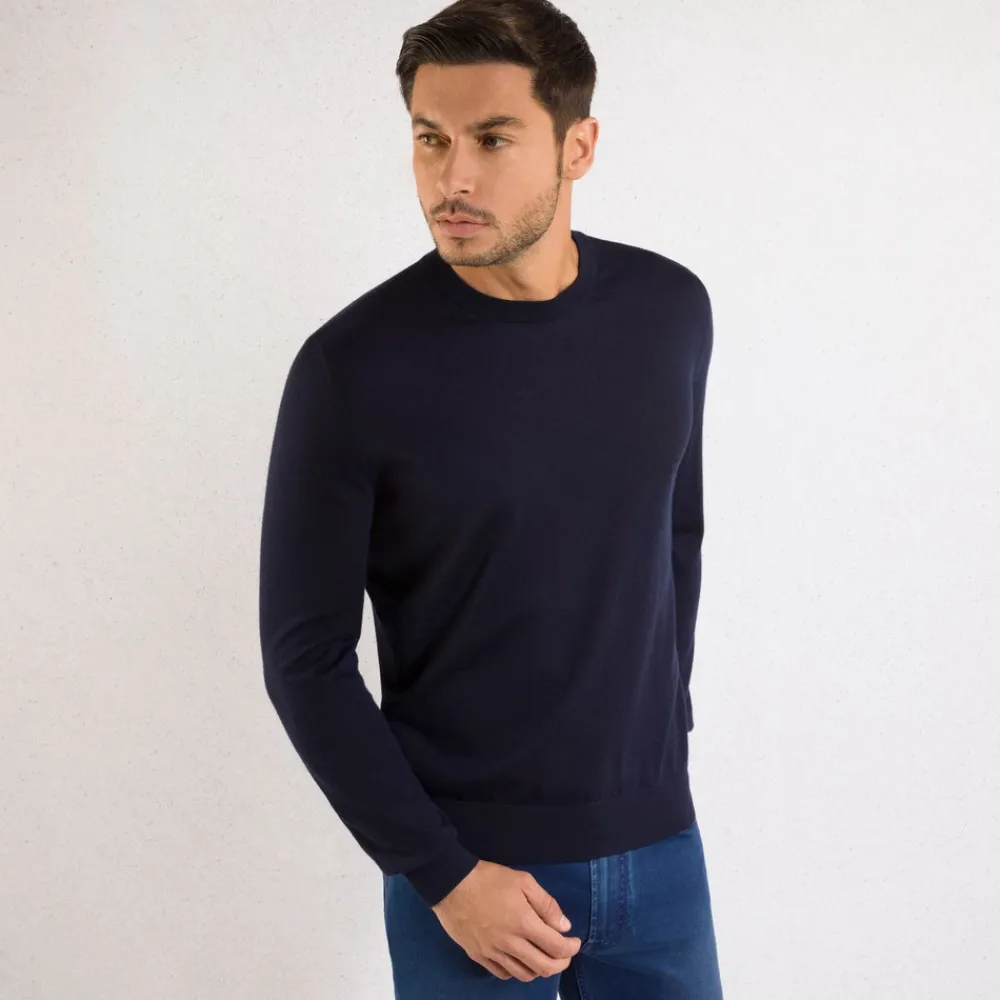 Shop Cashmere And Crocodile Crew Neck Sweater Mens Knitwear