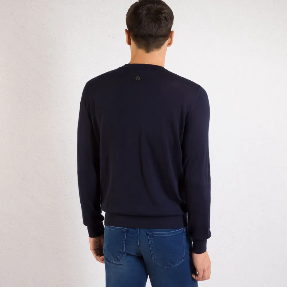Shop Cashmere And Crocodile Crew Neck Sweater Mens Knitwear