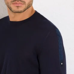 Shop Cashmere And Crocodile Crew Neck Sweater Mens Knitwear