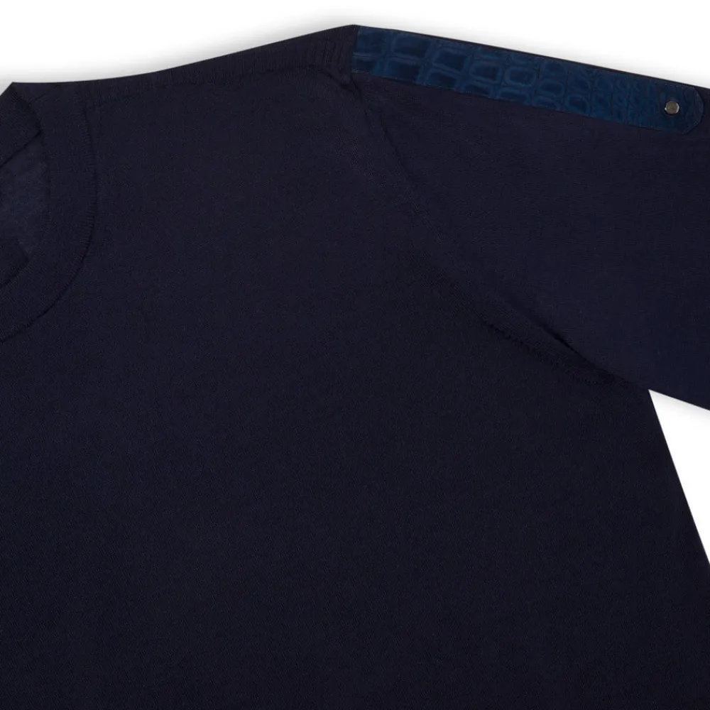 Shop Cashmere And Crocodile Crew Neck Sweater Mens Knitwear