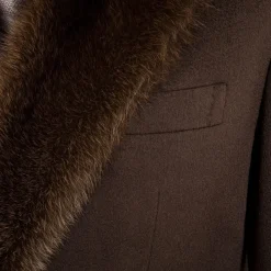Best Sale Cashmere And Fisher Fur Coat Mens Outerwear