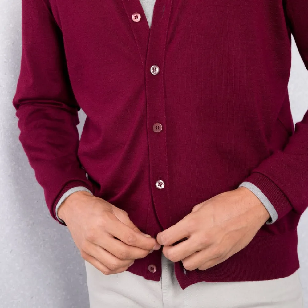 New Cashmere And Silk Cardigan Mens Knitwear
