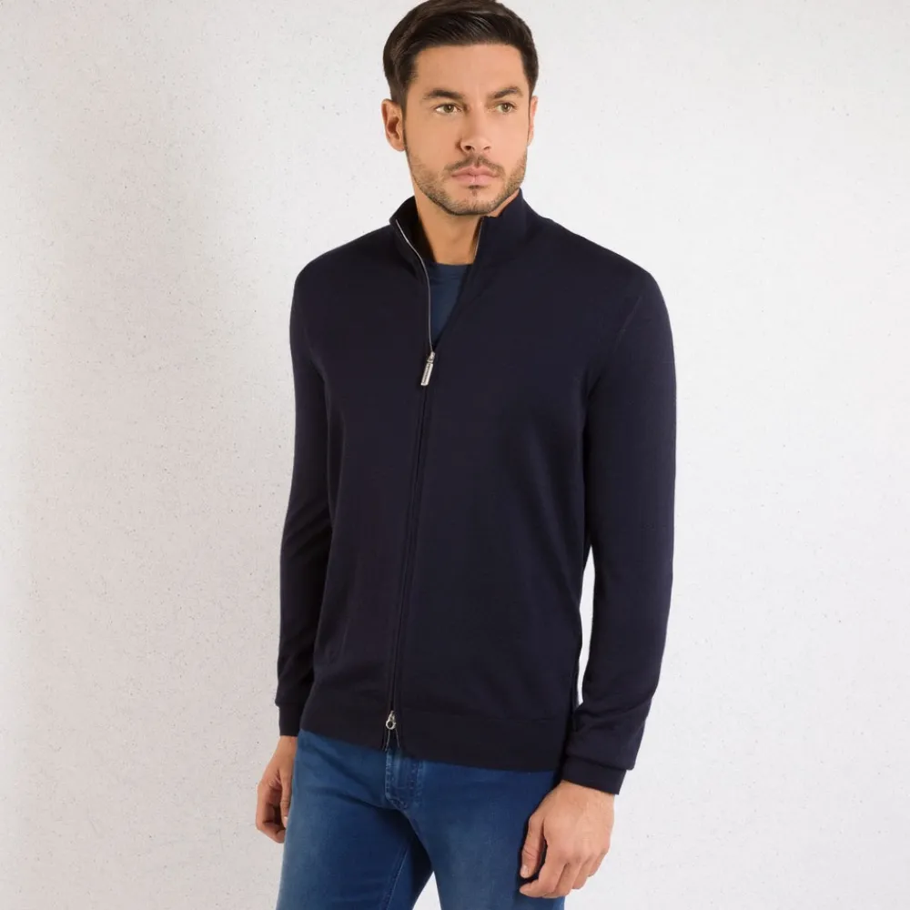 Clearance Cashmere And Silk Knit Blouson Mens Knitwear