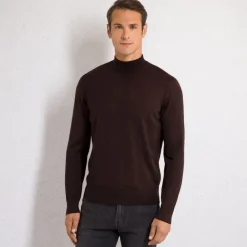 Best Cashmere And Silk Mock Neck Sweater Mens Knitwear