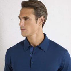 Best Sale Cashmere And Silk Three-Button Polo Shirt Mens Knitwear