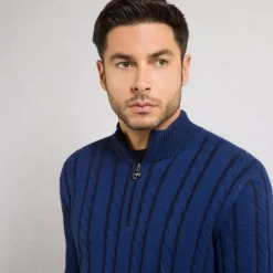 Best Cashmere And Silk Zip Mock Neck Sweater Mens Knitwear
