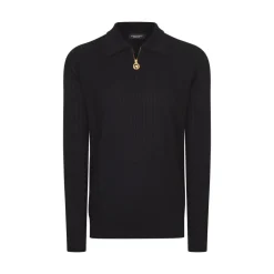 Best Cashmere And Silk Zip Polo Shirt Mens Knitwear