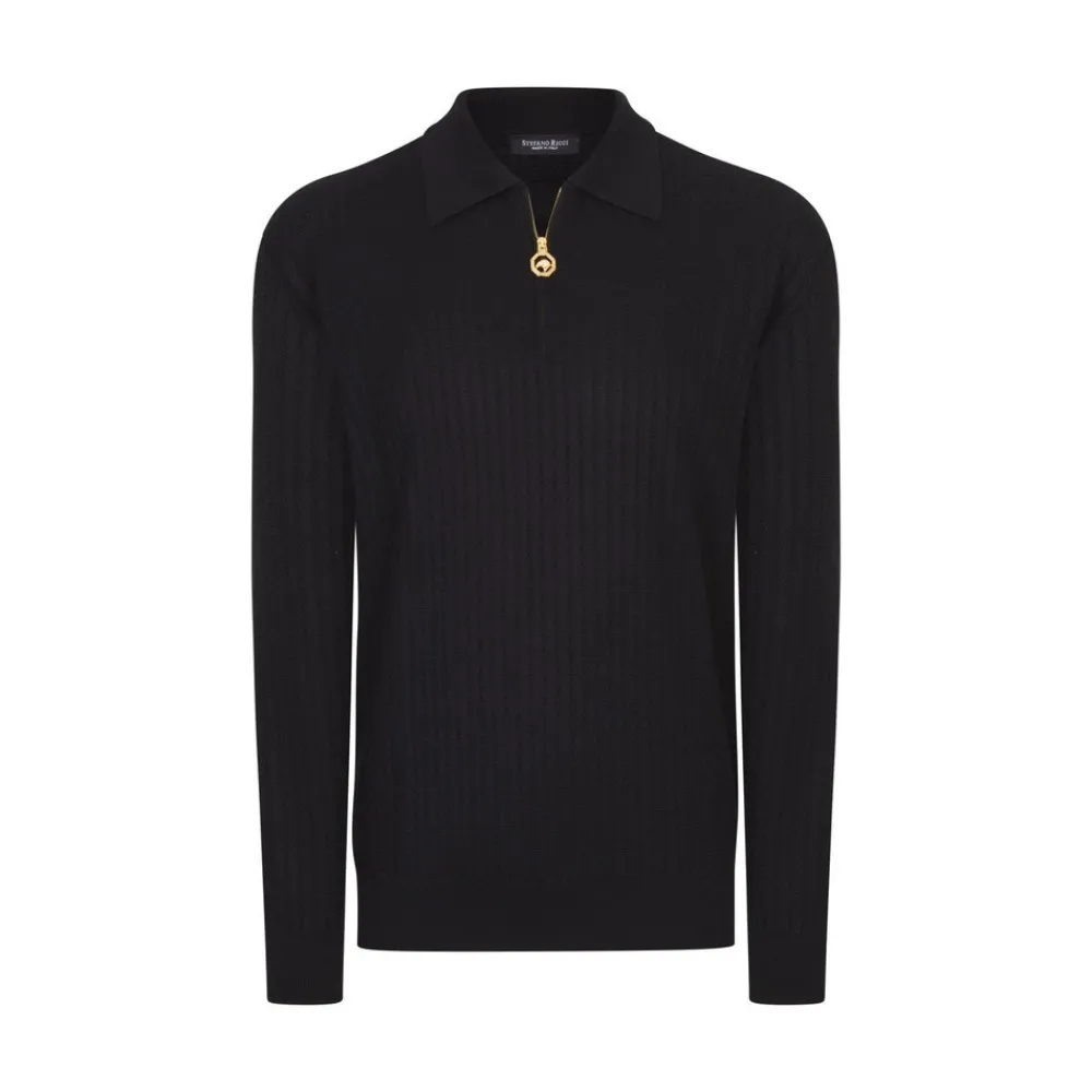 Best Cashmere And Silk Zip Polo Shirt Mens Knitwear