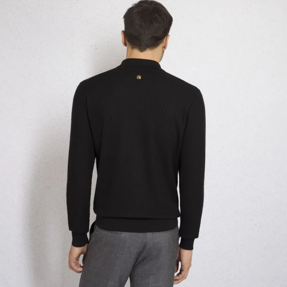 Best Cashmere And Silk Zip Polo Shirt Mens Knitwear