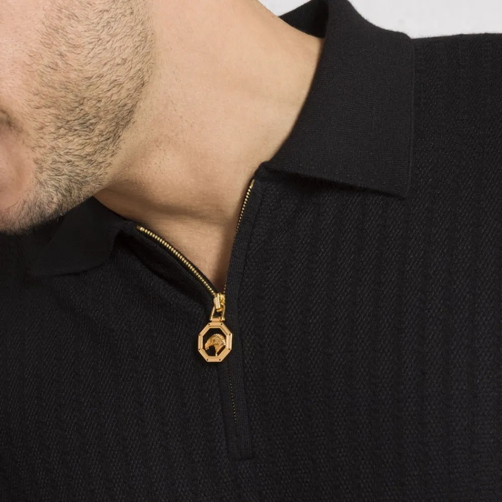 Best Cashmere And Silk Zip Polo Shirt Mens Knitwear