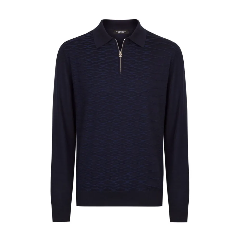 Discount Cashmere And Silk Zip Polo Shirt Mens Knitwear