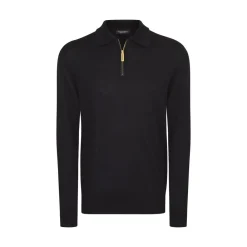 Outlet Cashmere And Silk Zip Polo Shirt Mens Knitwear