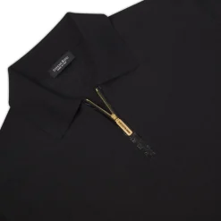 Outlet Cashmere And Silk Zip Polo Shirt Mens Knitwear