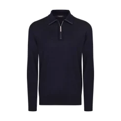 Hot Cashmere And Silk Zip Polo Shirt Mens Knitwear