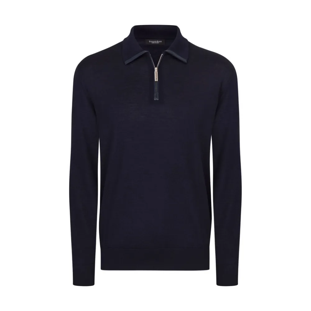 Hot Cashmere And Silk Zip Polo Shirt Mens Knitwear