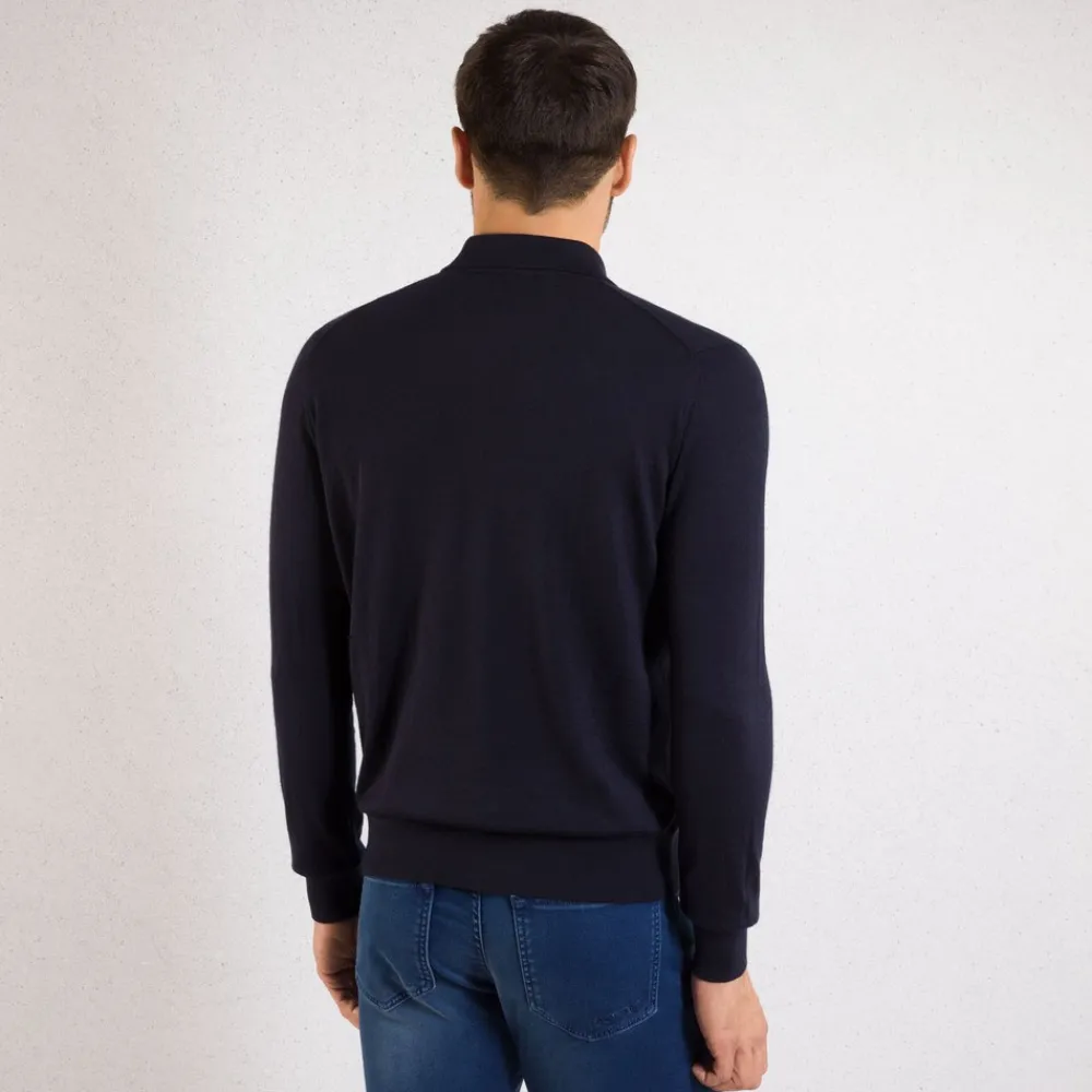 Hot Cashmere And Silk Zip Polo Shirt Mens Knitwear