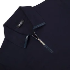 Hot Cashmere And Silk Zip Polo Shirt Mens Knitwear