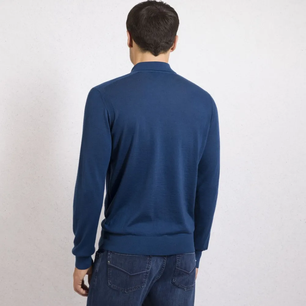 New Cashmere And Silk Zip Polo Shirt Mens Knitwear