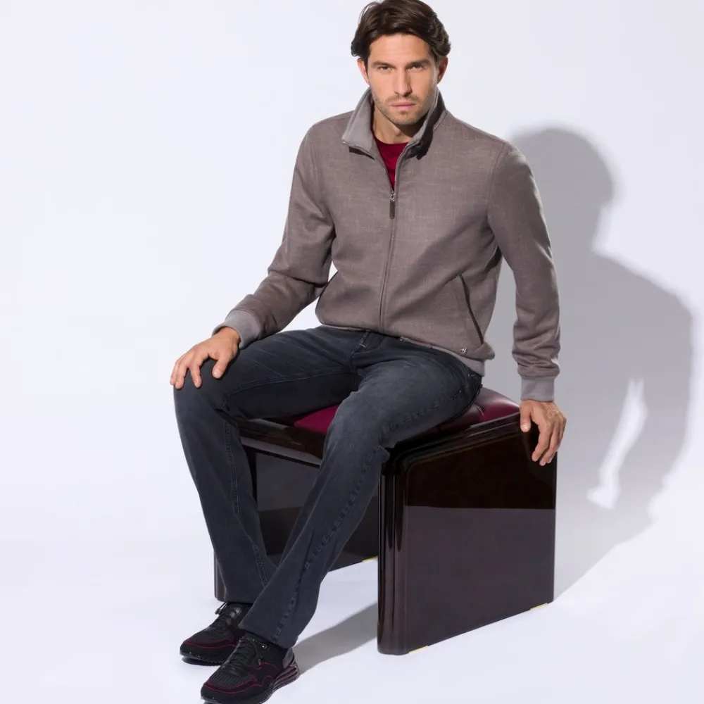 Flash Sale Cashmere Blouson With Deerskin Leather Details Mens Last Sizes