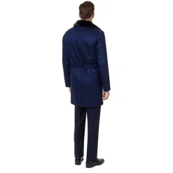 Best Sale Cashmere Coat With Mink Fur Collar Mens Outerwear