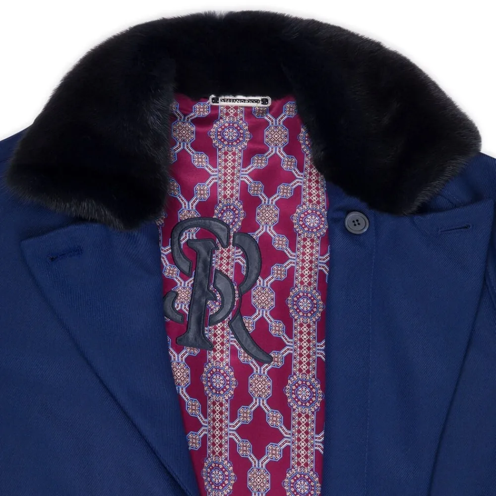 Best Sale Cashmere Coat With Mink Fur Collar Mens Outerwear